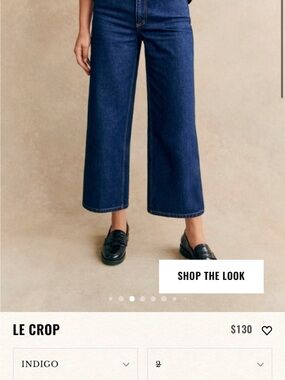 Sezane Le Crop Wide-Leg Jeans in Indigo
